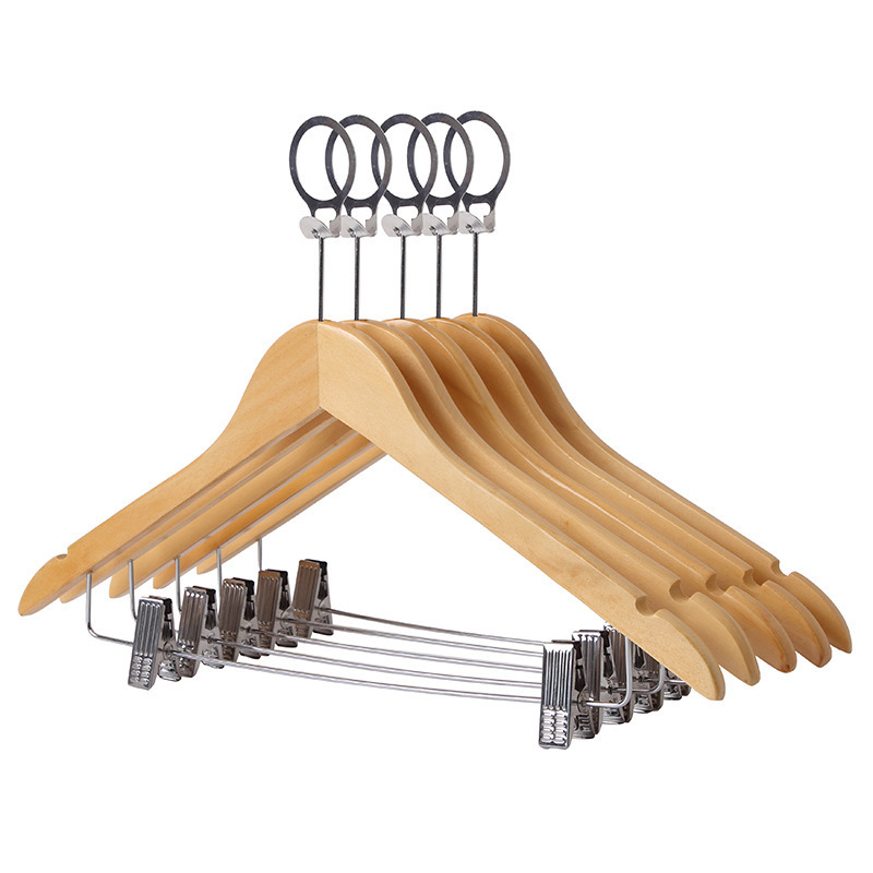 Wholesale luxury hotel coat hanger Hotel anti theft coat hanger with pole / clip