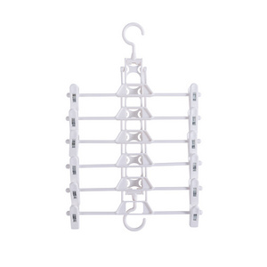 Hot Sale Multiple Wardrobe Space Saving Hanger Storage Clamp Plastic Magic Pants Hanger