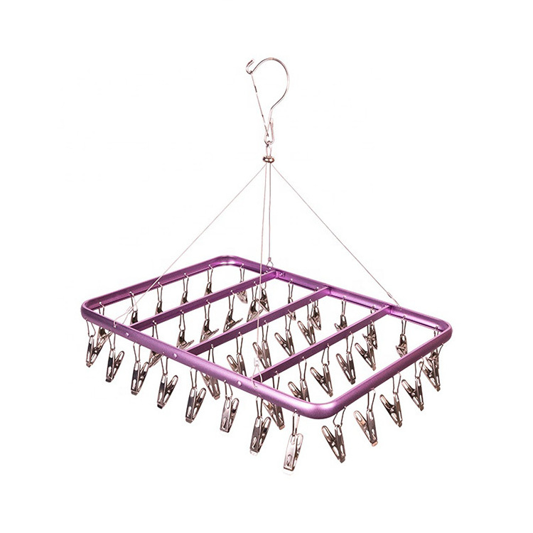 Foldable Clips Sock Rack And Drip Hanger Sock Hanger Underwear Hanger with 41/42 Clothespins