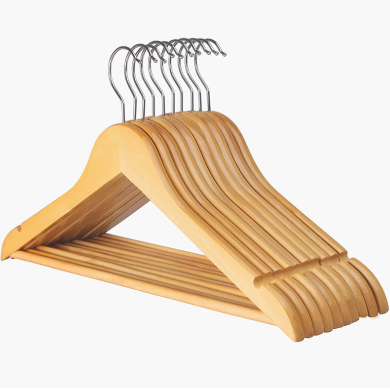 Brand clothing store used cheap factory man suit wooden hanger with non slip rod