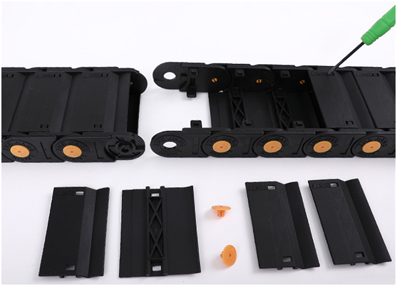 openable cable carriers high flexible nylon bridge type cable protection tray 25*57 towing drag plastic chain for cnc router