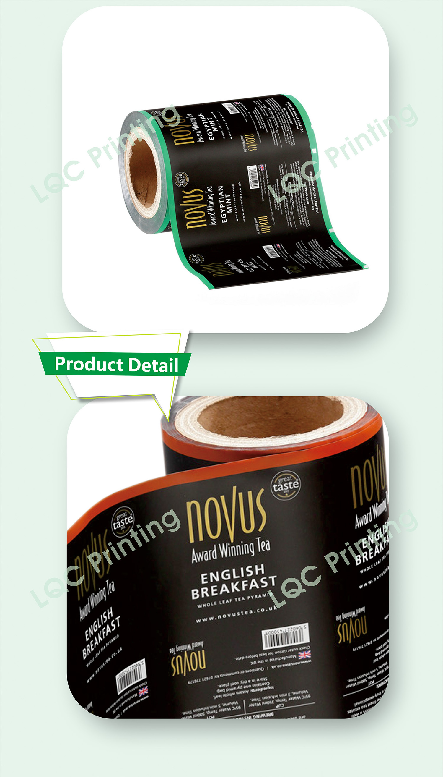 Custom printed small sugar stick pack rollstock honey sachet packaging roll film automatic packaging