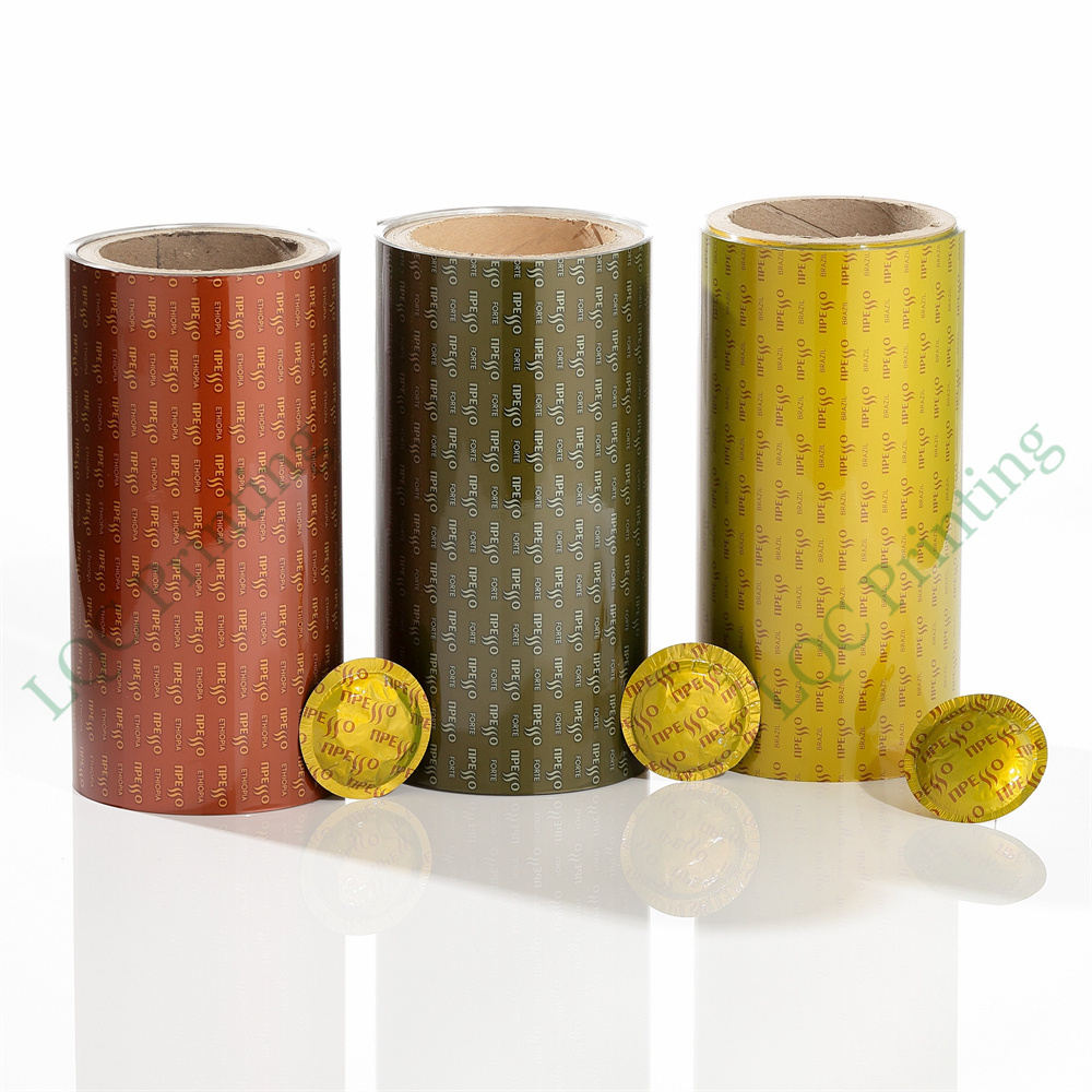 Printed rollstock food grade flexible packaging lamination laminating sealing roll film packaging in rolls glossy plastic