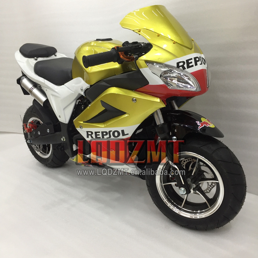 Medium Motorcycle Gas 49CC 4Stroke White Black Blue Red Green Purple Orange Grey Pink Gold Carbon Chrome Custom Colors MINI MOTO