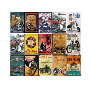 Garage motor oil vintage metal signs, 20*30cm, motorcycle signs for wall decoration, retro garage tin signs of trucks