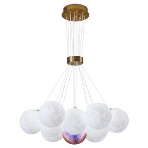 Nordic Style 3D Printing Planet LED Pendant Lights Hotel Hall Livingroom Bedroom Decoration Luminaire Suspension Light Fixtures