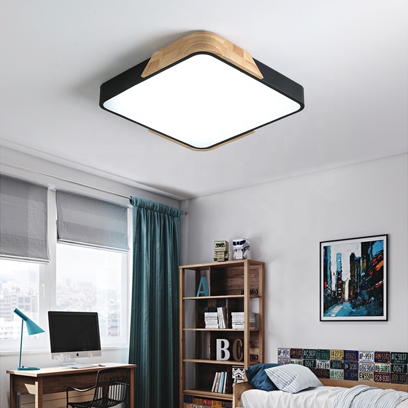 LED Macaron Ceiling Light Ultra-thin Wooden Round Square Rectangular Bedroom Living Room Simple Aisle Corridor Light