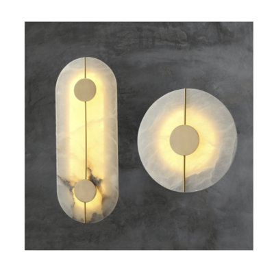 Modern Copper Led Wall Lamp Creative Marble Sconce Wall Light for Living Room Bra Bedside Bedroom Hotel Aisle Lighting