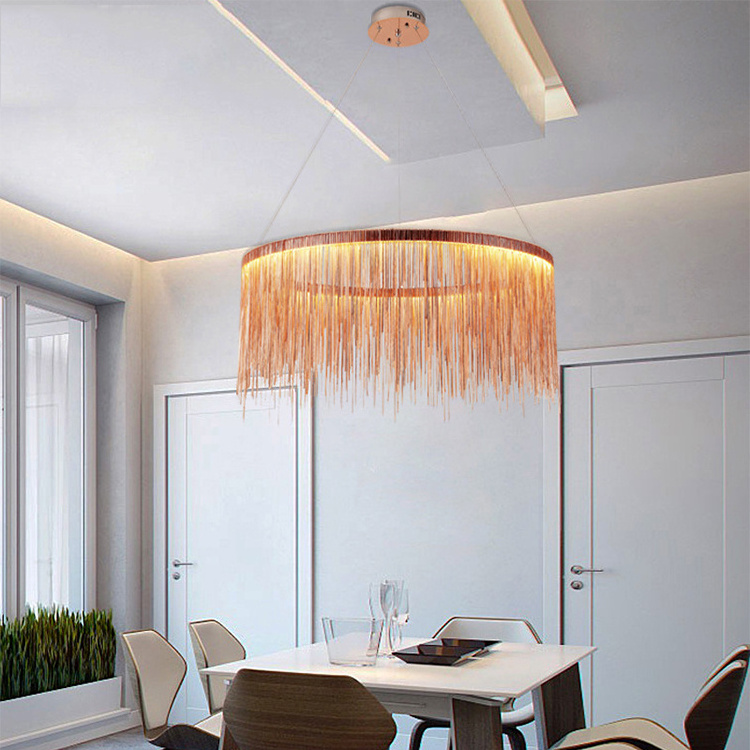 Art Creative Personality Nordic France Romantic Metal Chain Chandelier For Minimalist Restaurant chandelier