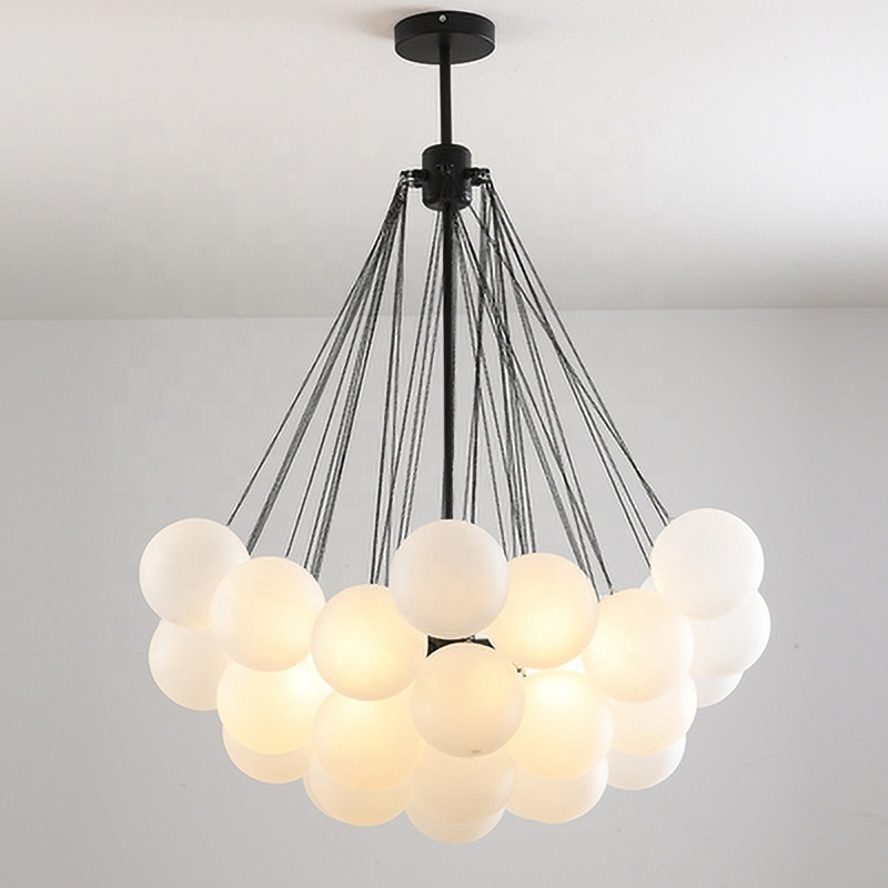 Nordic Glass Ball Chandelier for Dining Room Restaurant Hanging Pendant Living Room For Home Chandelier