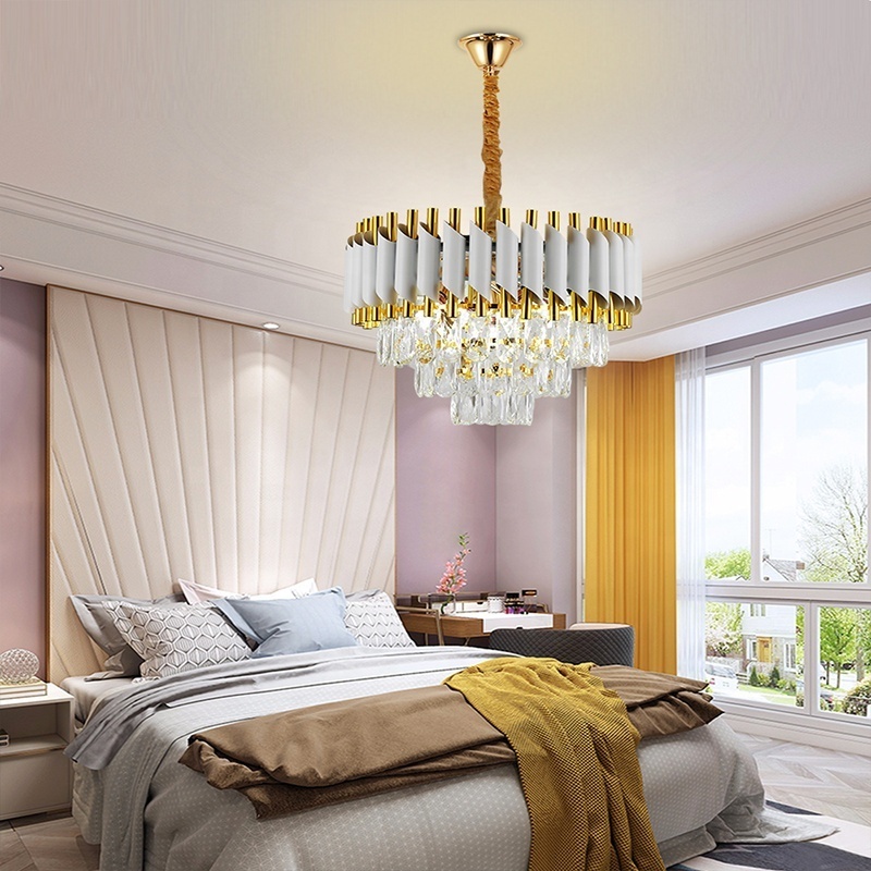 E14 Living Room Bedroom Hall Hotel Engineering Villa Projecting Decorative Crystal Modern Chandelier Pendant Lights