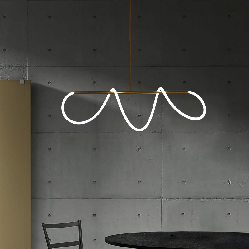 Nordic Line Ring Pendant Light Modern LED Notes Hanging Lamp for Dining Room Living Room Home Deco Lighting Fixtures