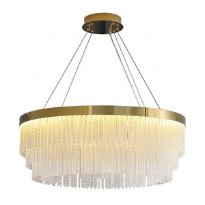 Modern Crystal Chandelier for High Ceilings Golden Chandelier luxury for Home Kitchen Lighting Decorative