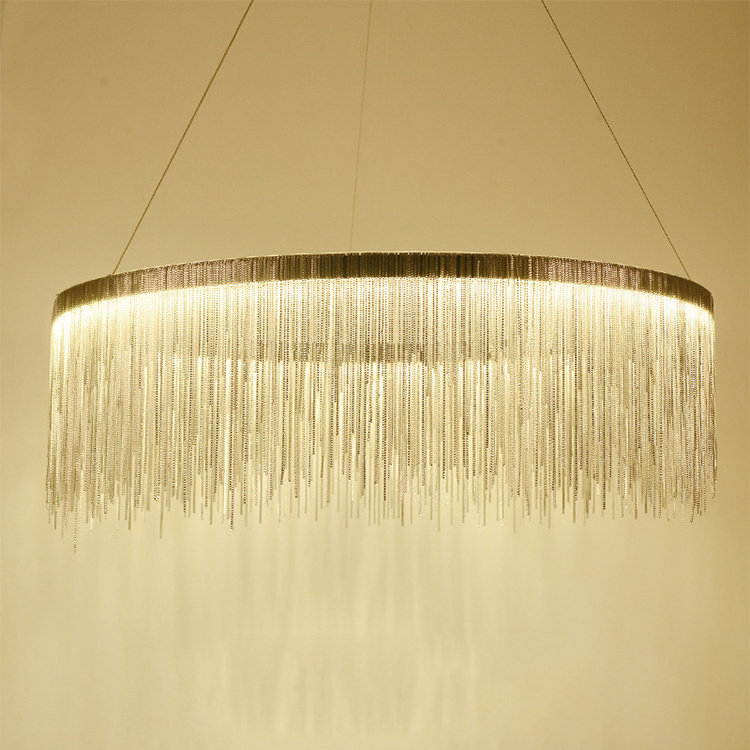 Art Creative Personality Nordic France Romantic Metal Chain Chandelier For Minimalist Restaurant chandelier