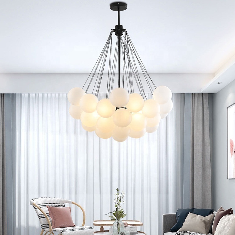 Nordic Glass Ball Chandelier for Dining Room Restaurant Hanging Pendant Living Room For Home Chandelier