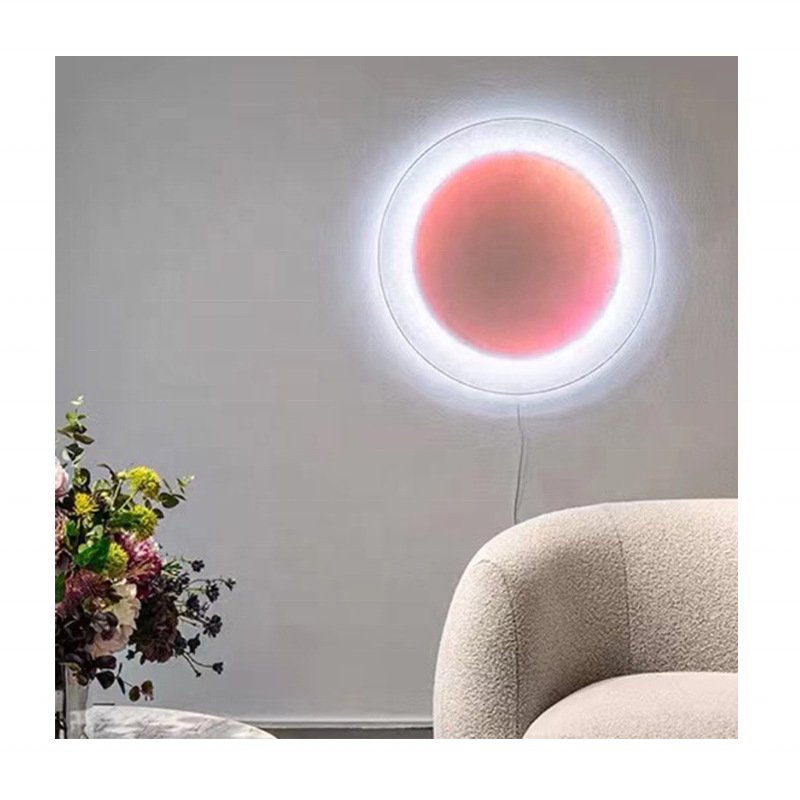 Modern Creative Full Moon Wall Lamp Mural Decorative Lamp Round/Square Hotel Aisle Bedroom Background