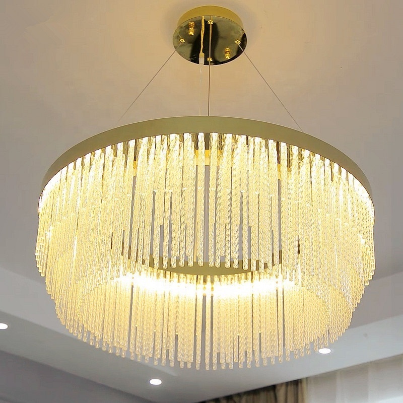 Modern Crystal Chandelier for High Ceilings Golden Chandelier luxury for Home Kitchen Lighting Decorative