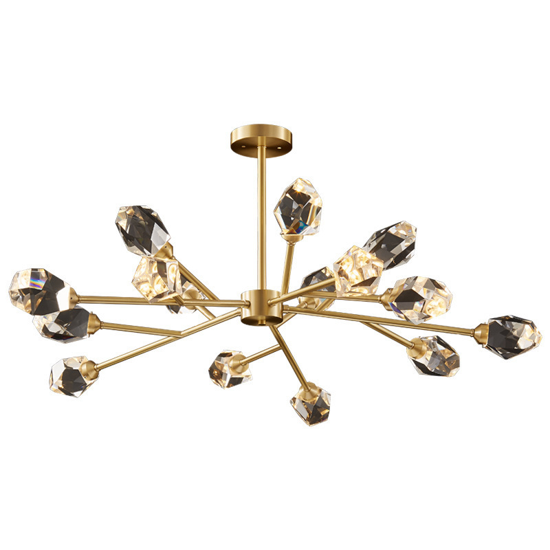 Luxury Brass Ceiling Crystal Chandelier Lighting Dining Gold Led Lustre Chandelier for Living Kitchen Fixture Lighting Bedroom