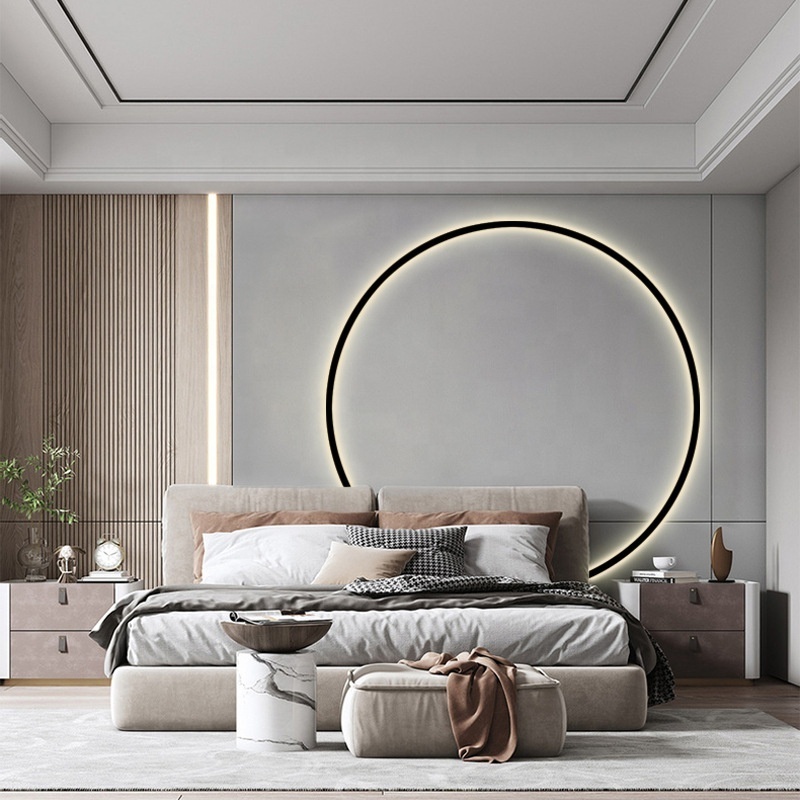 Nordic Ring LED Wall Light  Minimalist Plug In Wall Lights For Bedroom Living Room Wall Decor Atmosphere Sconce Lighting