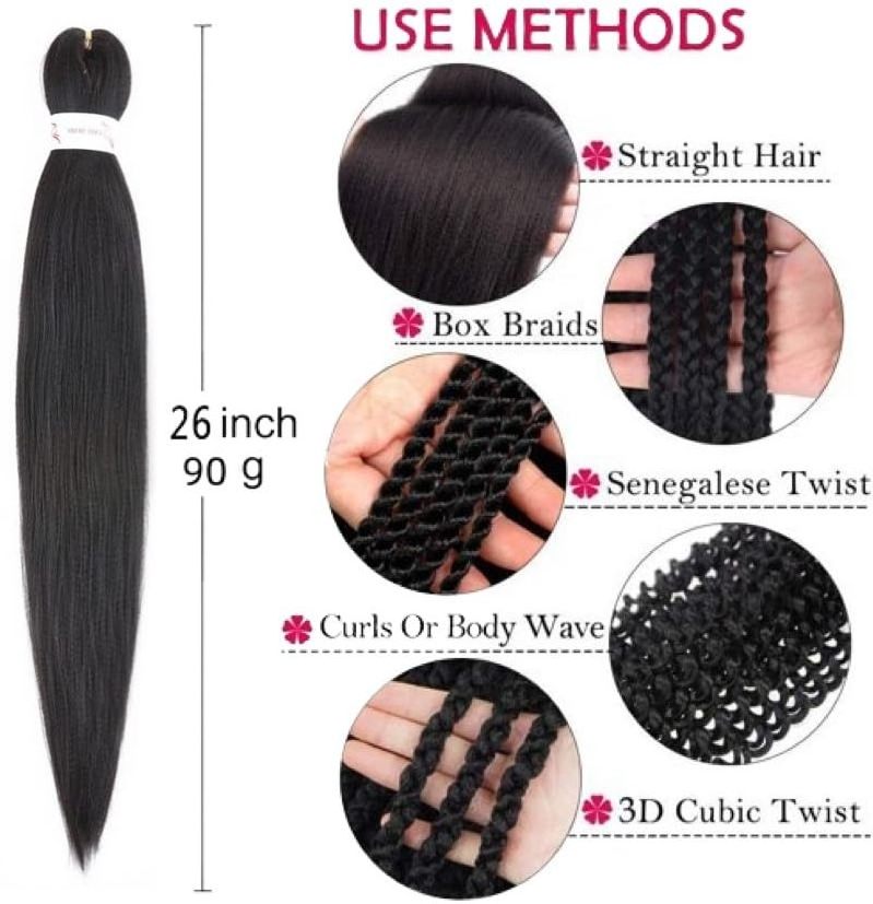 Factory Wholesale Synthetic Yaki Braiding Hair Extension Pre-Streched Ez Braid Synthetic Hair Yaki  Bundles Easy Braid Hair