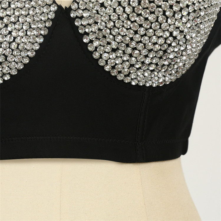 Silver Beading Sexy Shiny Design Clubwear For Girls Beach To Wear Out Back Buckle Closure Party Wear Sexy Push Up Bras