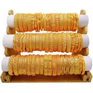 24K gold plated Dubai Bangles for Women Middle East  Bangles Ethiopian Saudi Arabia  mesh Bracelets Wedding Jewelry Gifts