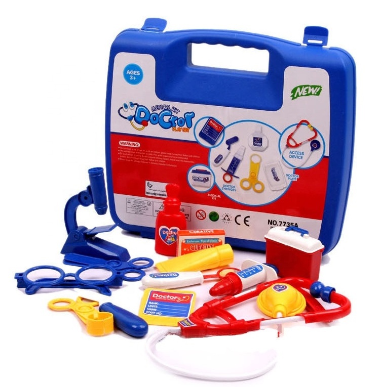 Children's simulation doctor nurse portable medical kit baby injection stethoscope play house medical toy set