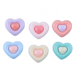 Bright Macaron Double Color Love DIY Handmade Cream Gel Resin Hair Clip Accessories Phone Case Hair Jewelry Materials