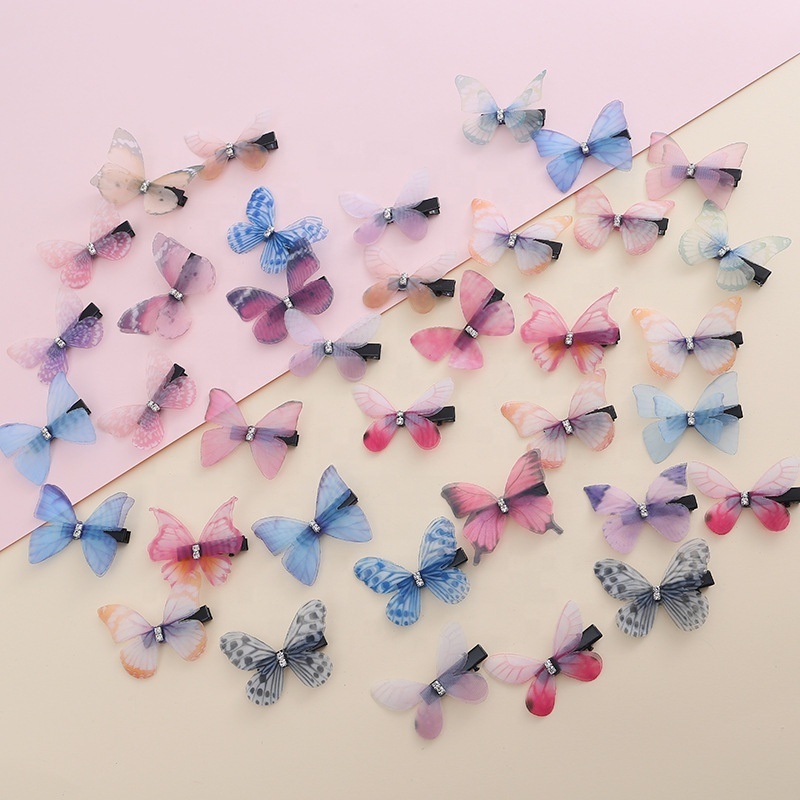 Butterfly Small Hair Clips with Rhinestones for Teens Women Butterfly Clips Cute Hair Clips Headwear Gifts for Wedding