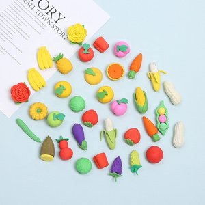 Wholesale creative cartoon vegetable fruit kawaii school erasers for children