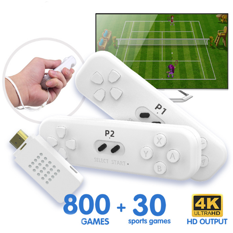 Wireless Mini 4K HD Double Game Console Y2FIT TV Game Console Player Built-in 830 Games