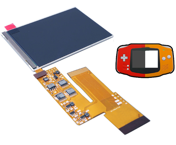 IPS LCD V2 for Game Boy Advance Nintendo GBA backlit Screen kit Replacement