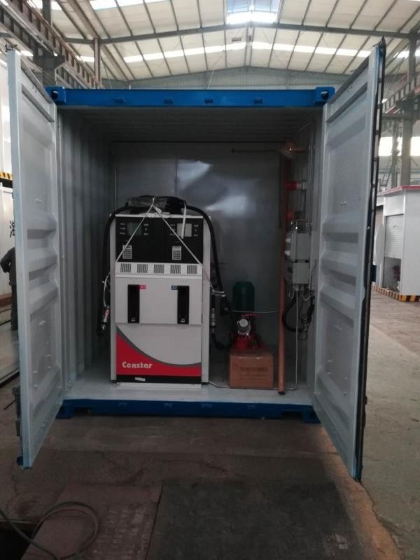 Portable gas containerized mobile petrol station