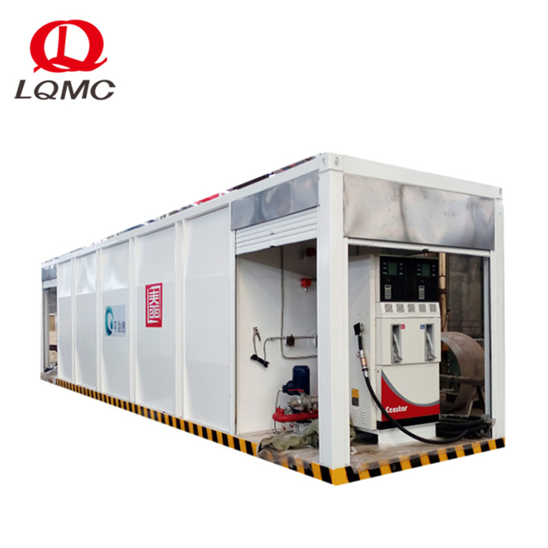 Mobile container portable petrol fuel station with dispenser/pump