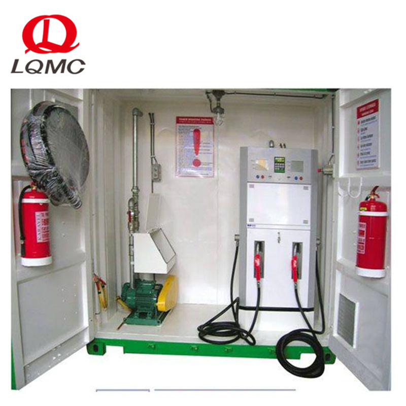 Mobile container portable petrol fuel station with dispenser/pump