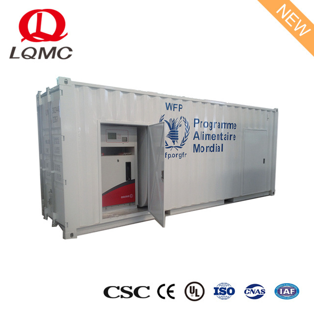 Portable gas containerized mobile petrol station