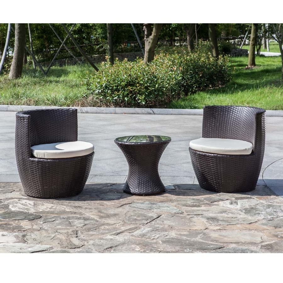 3PCS Rattan Vase Set  Wicker Rattan Sofa With Cushion Rattan Garden Furniture Outdoor Seating