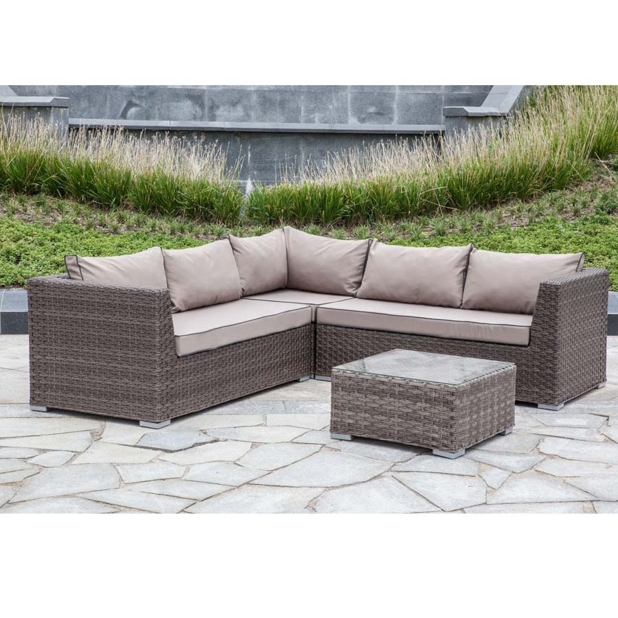 Modern Design Outdoor Furniture Garden Wicker Corner Sofa Set Quality Rattan Garden Furniture 4-Piece Sectional Set