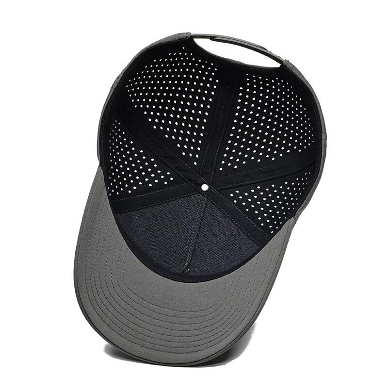 Laser Cut Hole Melin Waterproof For man Baseball Cap Custom Pvc Patch 5 Panel Hydro Mesh Cap Style Trucker Hat