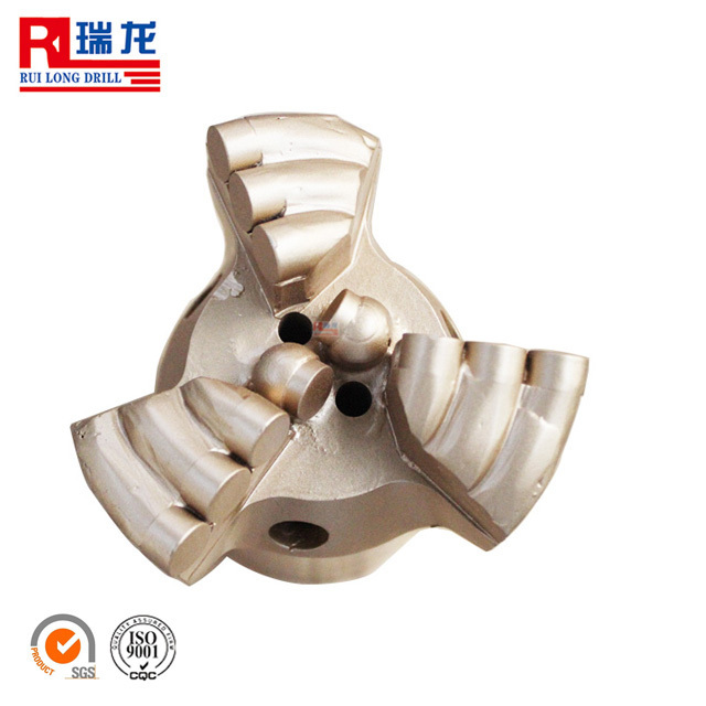 Three wings pdc concave drill bit