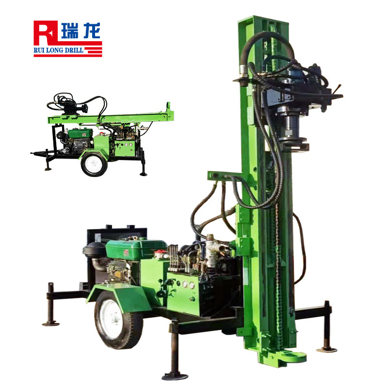 Dual-purpose air compressor and mud pump 150m water well drilling rig