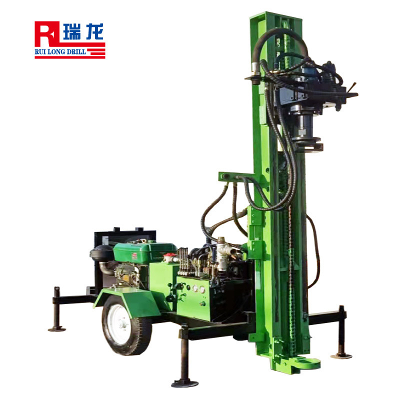 Dual-purpose air compressor and mud pump 150m water well drilling rig