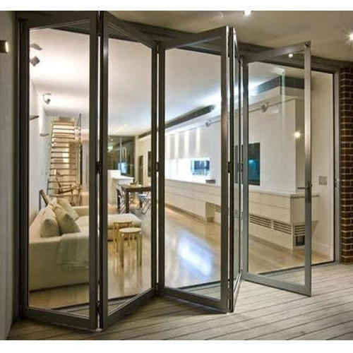 Cheap Interior Doors Indoor Glass Foldable Graphic Design Modern Fold Door Tempered Home Office Chinese Top Brand Powder Coated