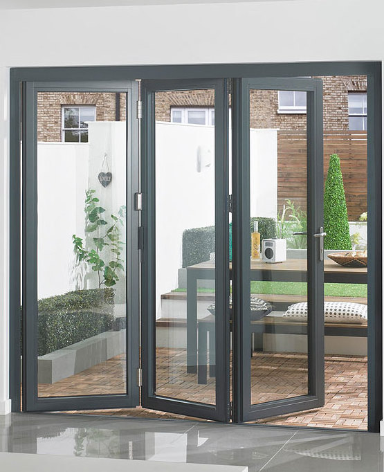 Cheap Interior Doors Indoor Glass Foldable Graphic Design Modern Fold Door Tempered Home Office Chinese Top Brand Powder Coated