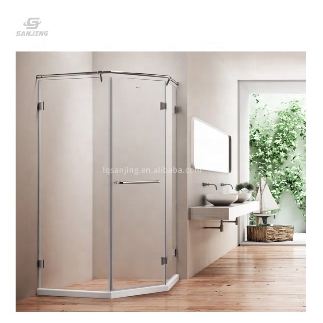 Sanjing stainless steel handrail accessories double hinged shower glass door hing