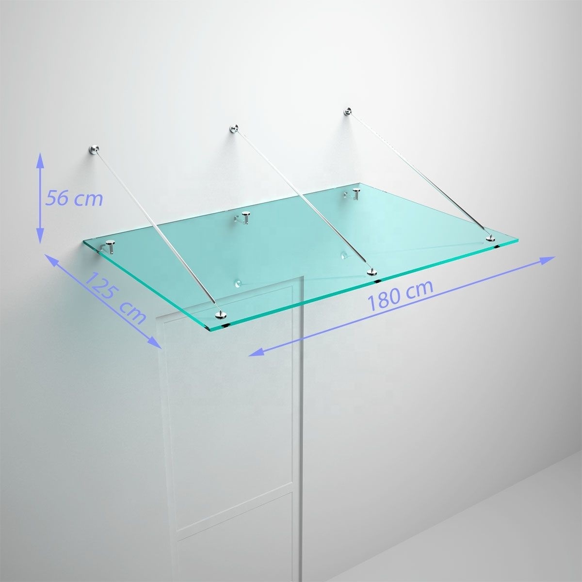 Top band Unbreakable tempered fiber aluminum stainless steel glass canopy roof glass