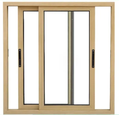 Soundproof large wood philippines frame sliding aluminum glass window