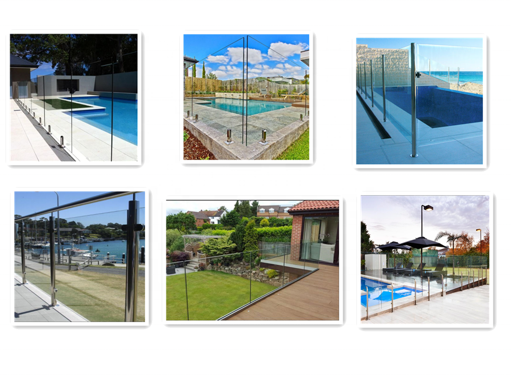 stainless steel champagne glass frameless glass balustrade