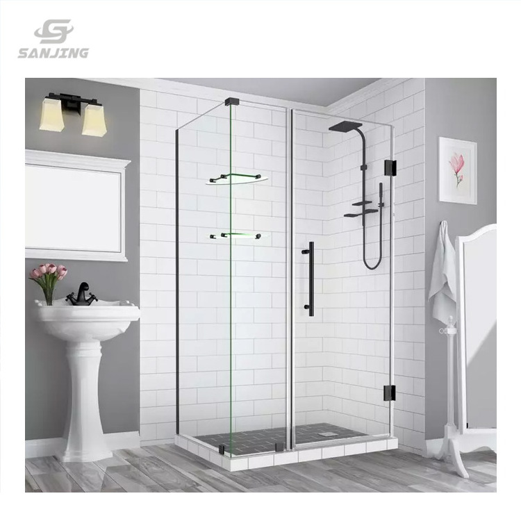 Bathroom Tempered Sliding Panel Shower Door Frameless Frosted Glass Modern Bathroom Enclosure Bathroom Set Waterproof Acrylic