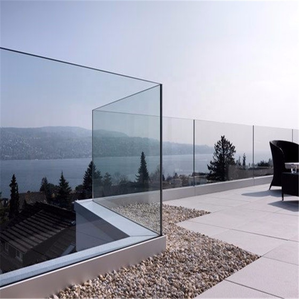 stainless steel champagne glass frameless glass balustrade